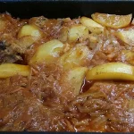 Krmenadle u sosu od crnog luka | Pečenje u rerni i dodavanje krompira | Postupak 5 | Slika 6/6