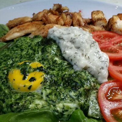 Španać sa jajetom na oko | Priprema španaća  | Postupak 3 | Slika 3/3