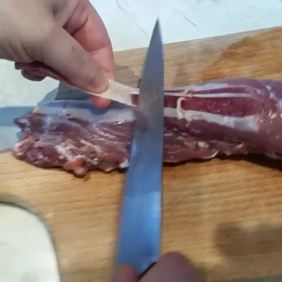 Punjeni svinjski filet sa šljivama | Priprema fileta | Postupak 1 | Slika 1/2