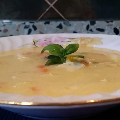 Bela čorba sa piletinom i povrćem | Serviranje | Postupak 5 | Slika 3/3