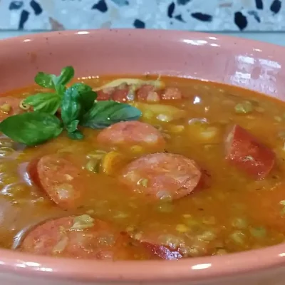 Grašak sa kobasicama | Serviranje | Postupak 5 | Slika 1/3