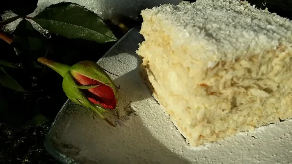 Kokosov oblak kolač | Istaknuta slika 1/4 | Nežni, kolač, od, kokosa, pudinga, od, vanile, i, petit, keksa, osećaj, kao, u, oblacima