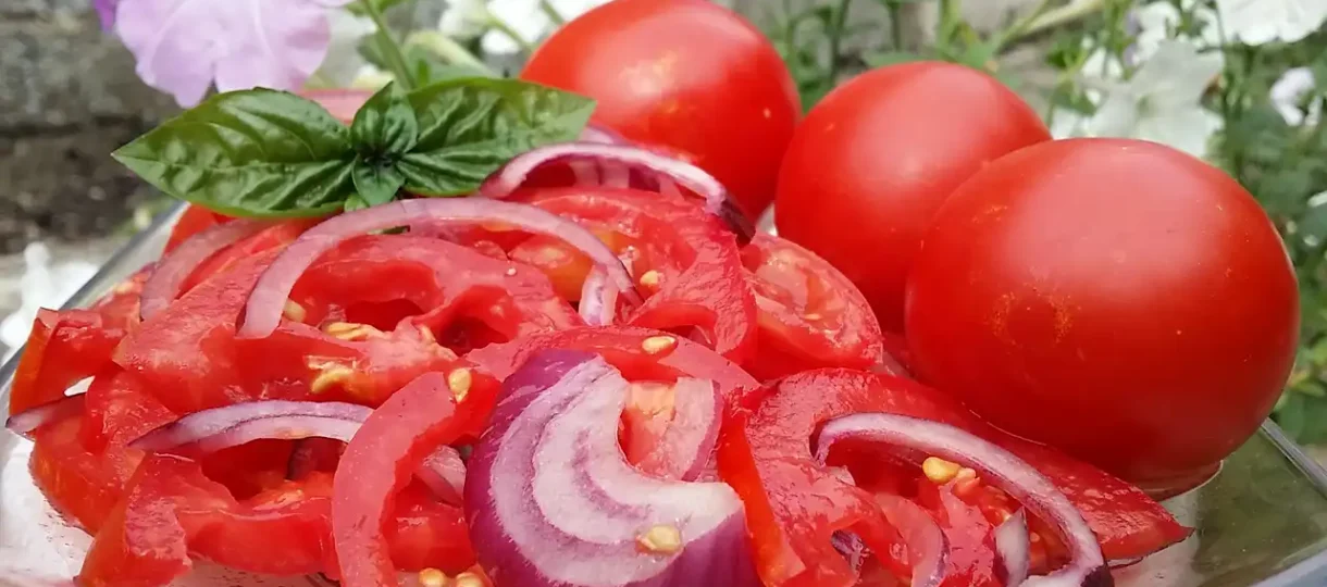 Salata od paradajza i crvenog luka