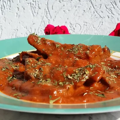 Svinjska džigerica u sosu | Serviranje | Postupak 5 | Slika 1/2